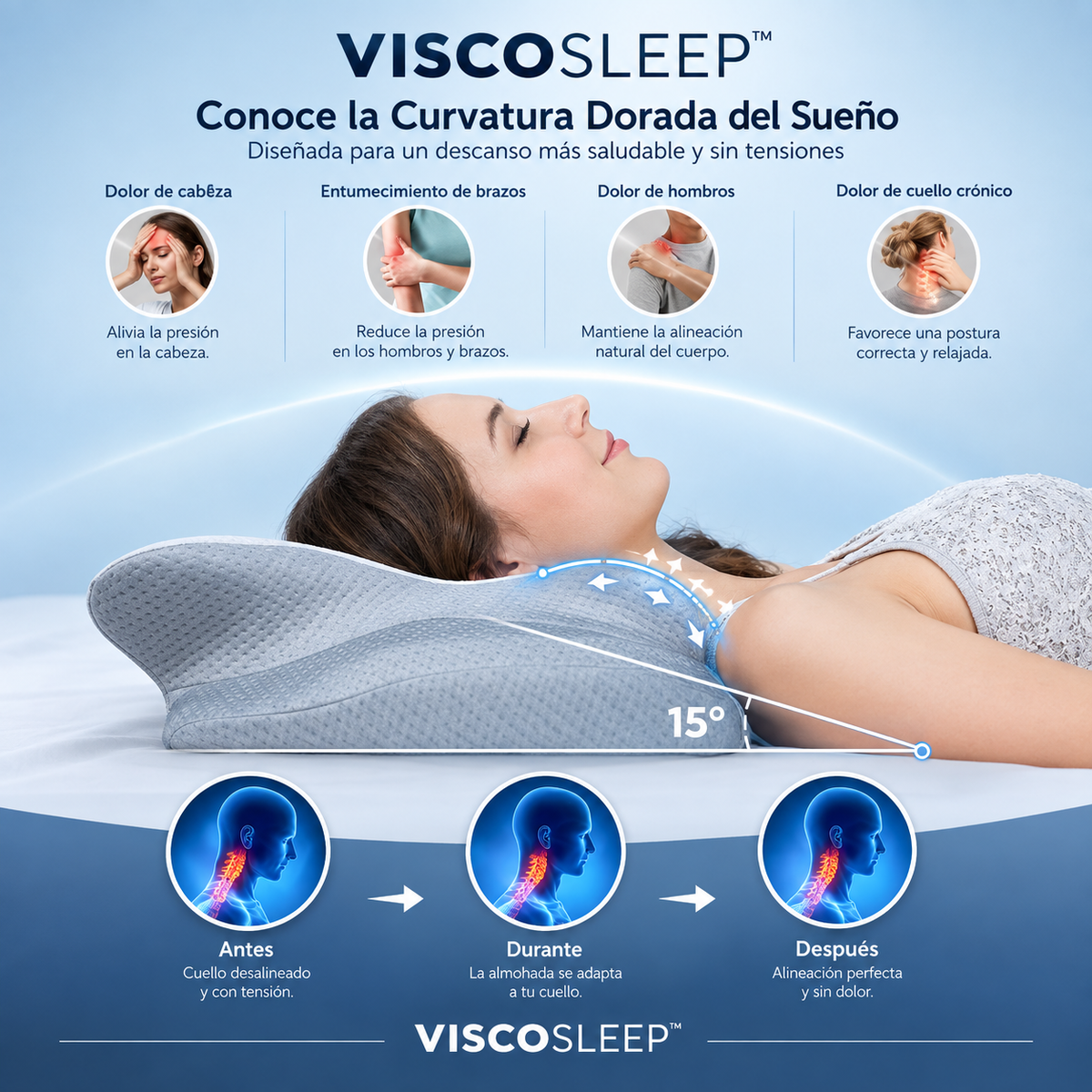 Almohada cervical viscoelástica VISCOSLEEP™